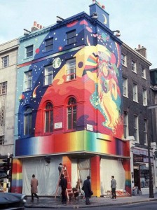 The Fool Collective Mural outside Apple Boutique, one of the Beatles' fledgling Apple Corps enterprises.