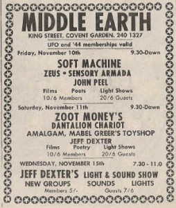 Middle Earth - Line Up Poster 1967